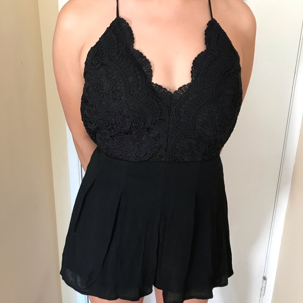 Black Size Small Lace Romper